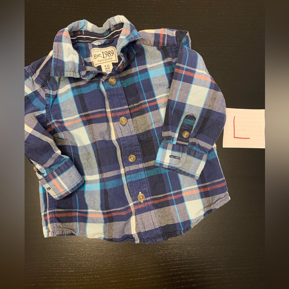 ⭐️2/$8.00⭐️ Children’s Place 9-12m Baby Boy Long Sleeve Button Down Dress Shirt